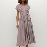 Lova Dress Maia Stripe Burgundy