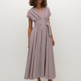 Lova Dress Maia Stripe Burgundy