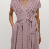 Lova Dress Maia Stripe Burgundy