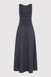 Bateau Cut Out Dress Graphite
