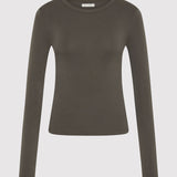 Organic Cotton Long Sleeve Top Khaki