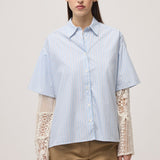 Striped Shirt with Macramé