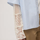 Striped Shirt with Macramé