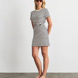 Short Striped Cody Dress Cream/Classic Navy Multi