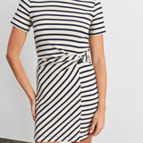 Short Striped Cody Dress Cream/Classic Navy Multi