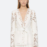 Dahlia Eyelet Blazer Pearl