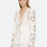 Dahlia Eyelet Blazer Pearl