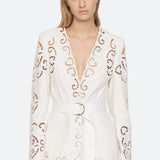 Dahlia Eyelet Blazer Pearl