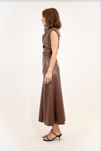 Burke Draped Midi Dress Coffee