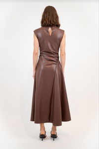 Burke Draped Midi Dress Coffee