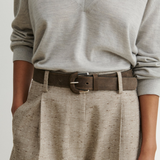 Leather Wrap Borrelo Belt Taupe