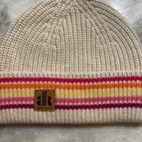 Luxe Cashmere Beanie Ivory Stripes