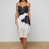 Fenna Silk Lace Dress Ivory/Black