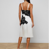 Fenna Silk Lace Dress Ivory/Black