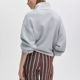 Vintage Terry Oversized Polo Sweatshirt Heather Grey