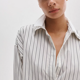 Marin Striped Combo Shirt Cream Stripe