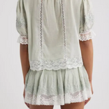 Maurelle Cotton Lace Blouse Eau de Nil
