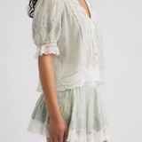 Maurelle Cotton Lace Blouse Eau de Nil