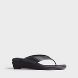 Jo Thong Wedge Sandal Black Jute