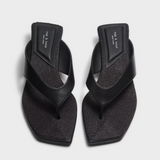 Jo Thong Wedge Sandal Black Jute