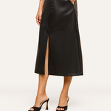 Robyn Vegan Leather Skirt Black