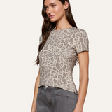 Ressi Fitted Tee Grey Multi Patch Leopard