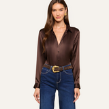 Tyler Silk Blouse Dark Java