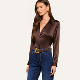 Tyler Silk Blouse Dark Java