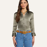 Dani Silk Blouse Smokey Olive