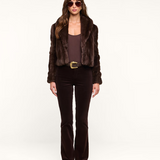 Davy Faux Fur Jacket Dark Java Striped Fur
