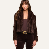 Davy Faux Fur Jacket Dark Java Striped Fur