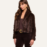 Davy Faux Fur Jacket Dark Java Striped Fur