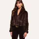 Davy Faux Fur Jacket Dark Java Striped Fur