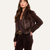 Davy Faux Fur Jacket Dark Java Striped Fur