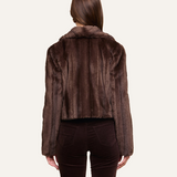 Davy Faux Fur Jacket Dark Java Striped Fur