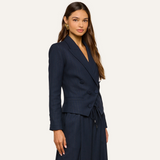 Risa Double-Breasted Blazer Midnight Lurex Pinstripe