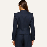 Risa Double-Breasted Blazer Midnight Lurex Pinstripe