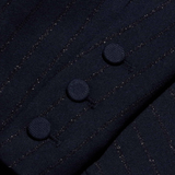 Risa Double-Breasted Blazer Midnight Lurex Pinstripe