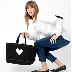 Imperfect Heart Tote Bag Black/White