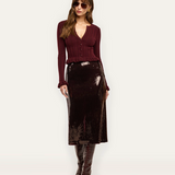 Makena Pencil Skirt Dark Espresso Sequins