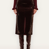 Makena Pencil Skirt Dark Espresso Sequins