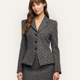 Odile Blazer Heather Grey/Black Polkadot