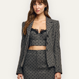 Odile Blazer Heather Grey/Black Polkadot