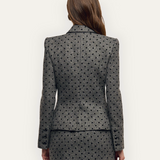 Odile Blazer Heather Grey/Black Polkadot