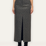 Maceline Skirt Heather Grey/Black Polkadot