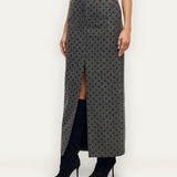 Maceline Skirt Heather Grey/Black Polkadot
