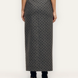 Maceline Skirt Heather Grey/Black Polkadot