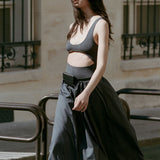 Bateau Cut Out Dress Graphite