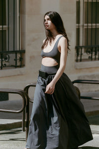 Bateau Cut Out Dress Graphite