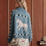 The Stable Lodge Cardigan Blue Bell